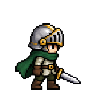 Green-caped pixel knight
